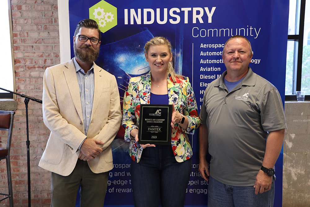 Pantex was recently honored with the Business and Leadership Council Engagement Award from Amarillo College (AC)