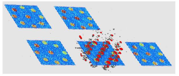 A 3D representation that displays both the porosity and the IPQM data at a designated layer of a part